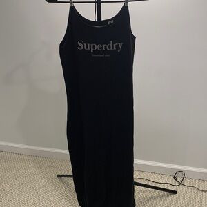 Superdry Black Logo Ribbed Slip Top